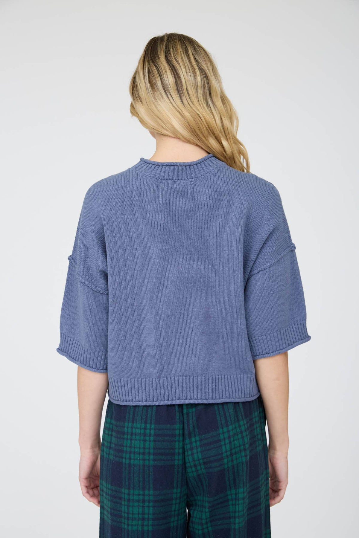 EXPOSED SEAM DROP SHOULDER SHORT SLEEVE PULLOVER : CHOCOLATE BROWN
