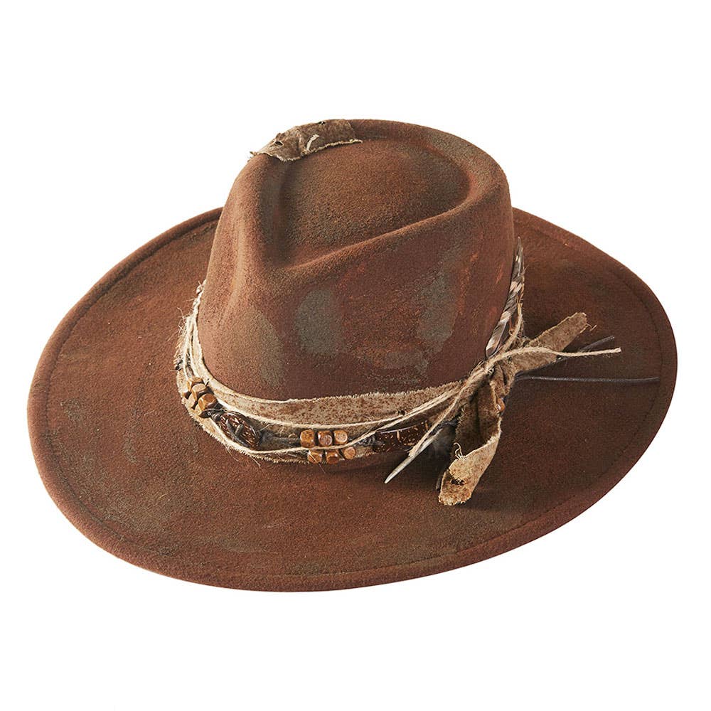 Feather Distressed Hat