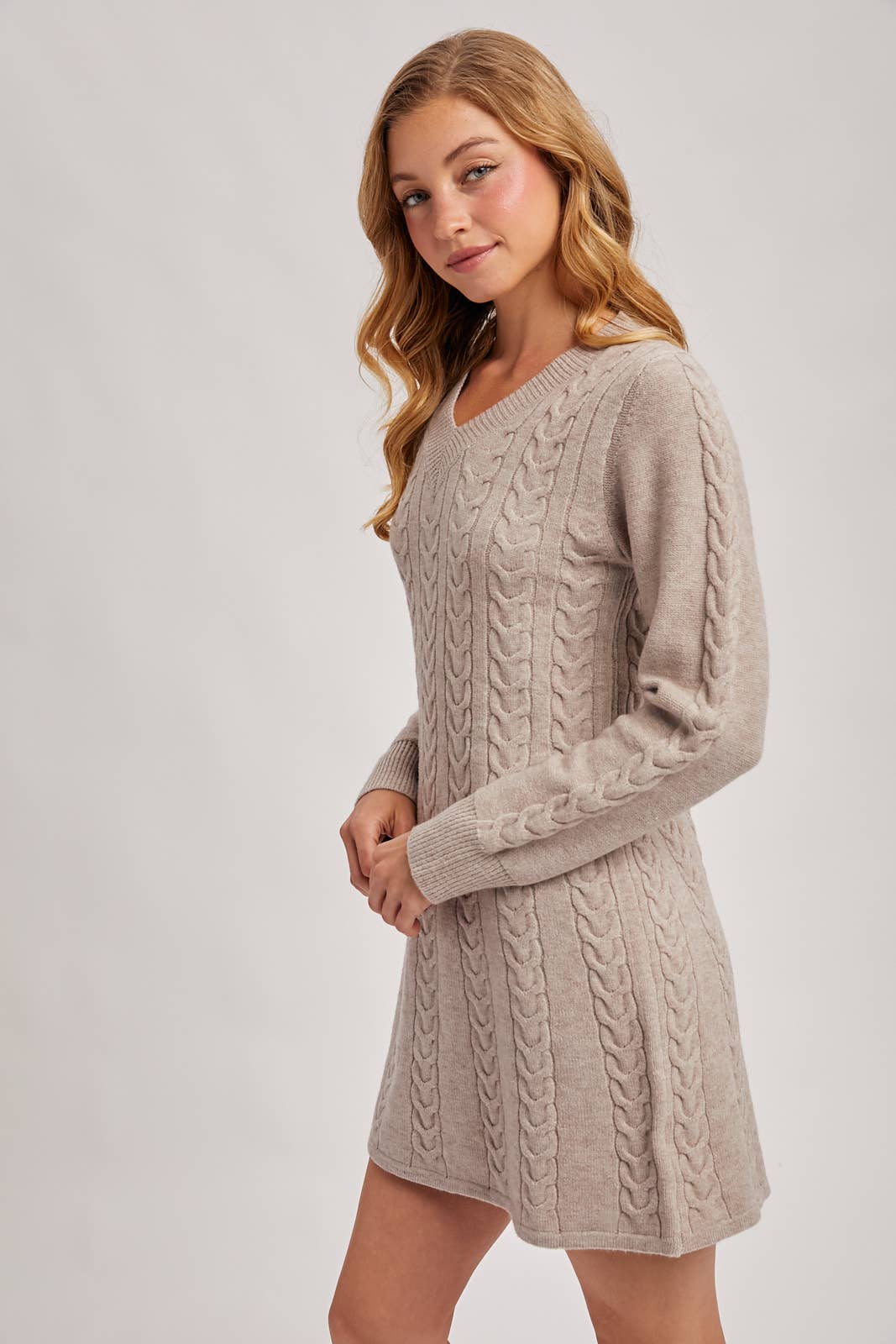 Mushroom Cabel Sweater Dress