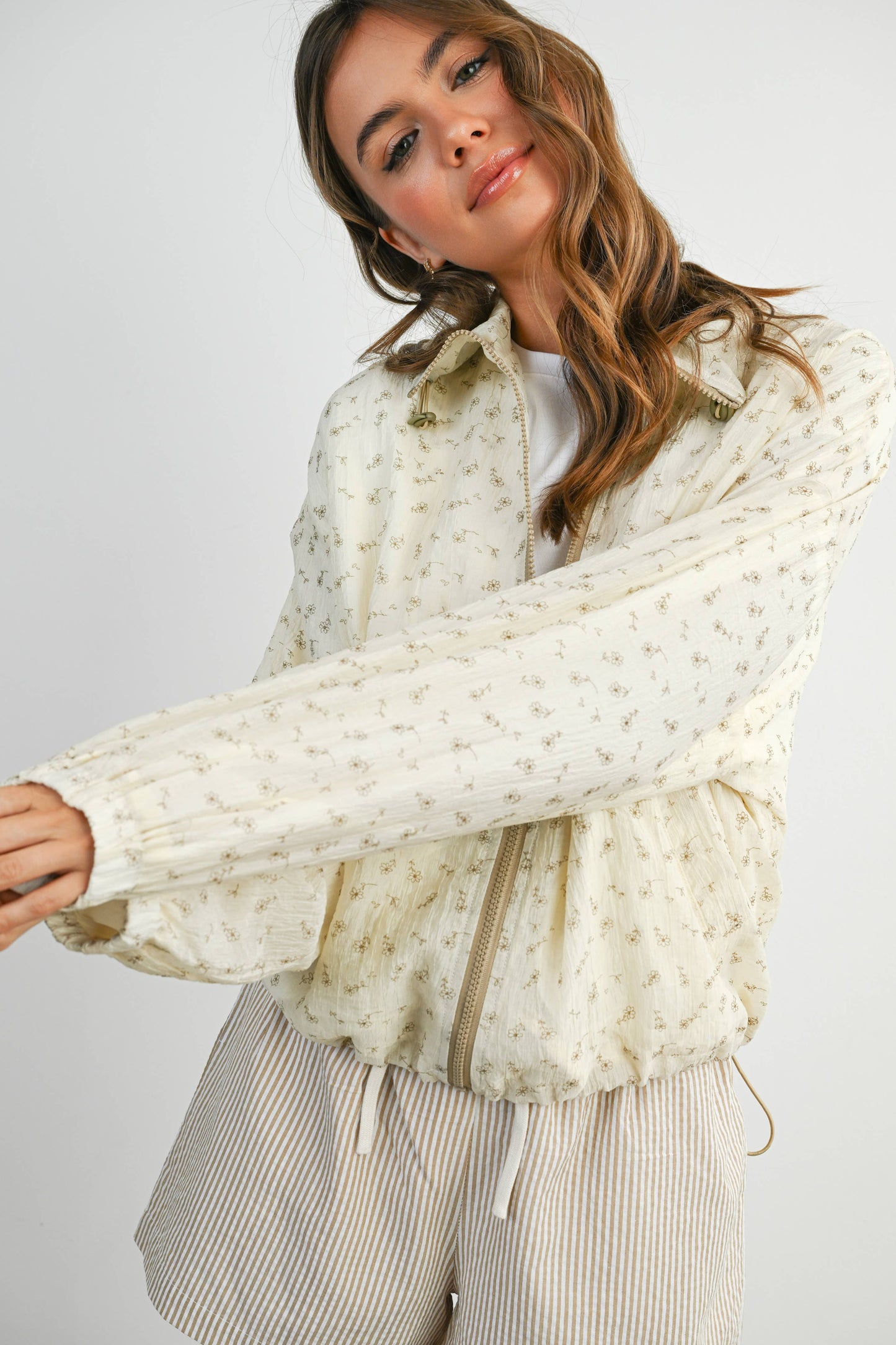Floral Zip-Up Jacket