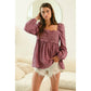 Violet Eyelet Top