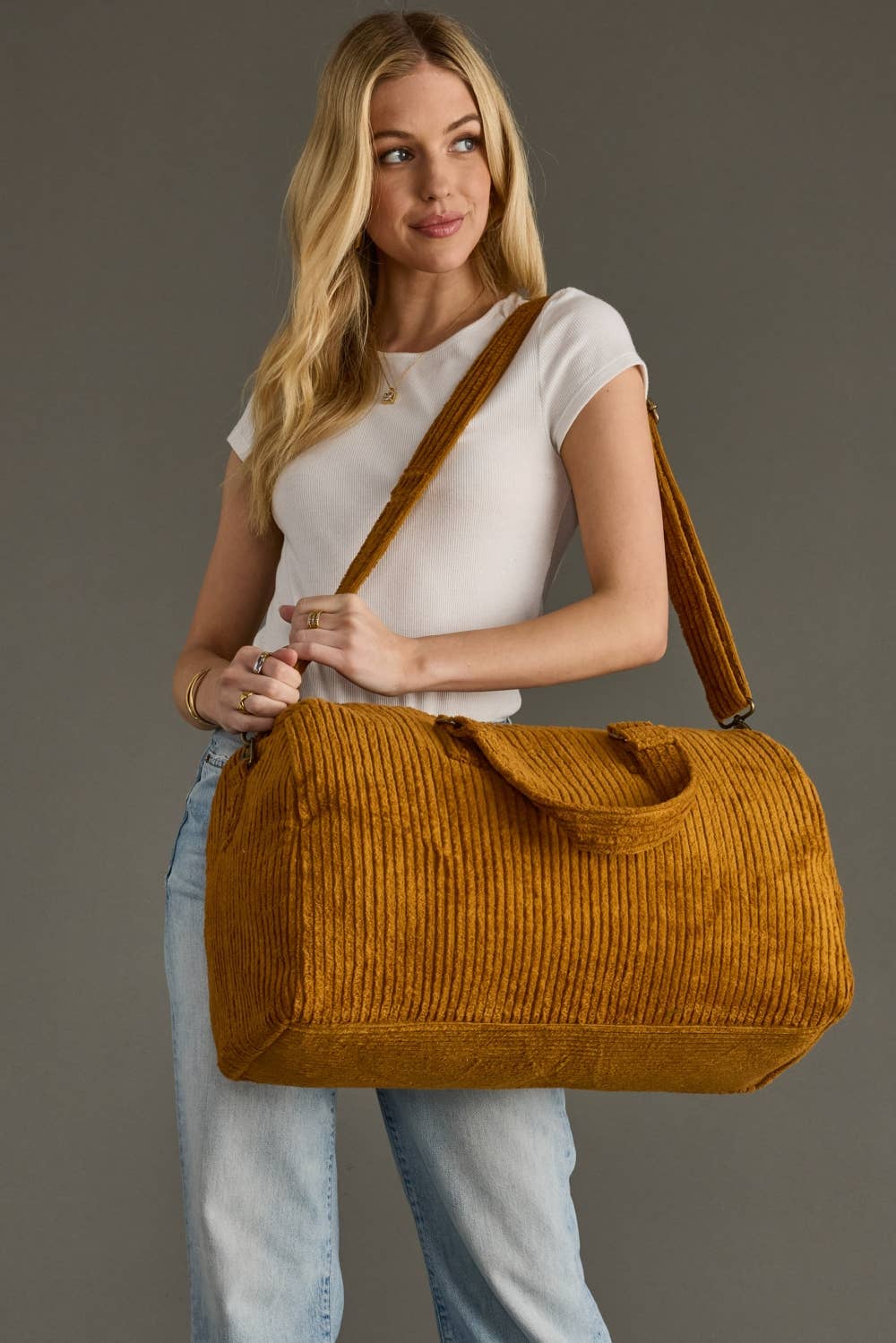Mustard Corduroy Duffel