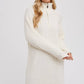 Cream Quarter-Zip Dress