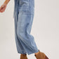 DENIM MID-WAIST DRAWSTRINGS BARREL JEANS: LT.WASH / S