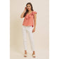 Terracotta Ruffle Blouse