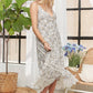 Ivory Blue V Neck Dress