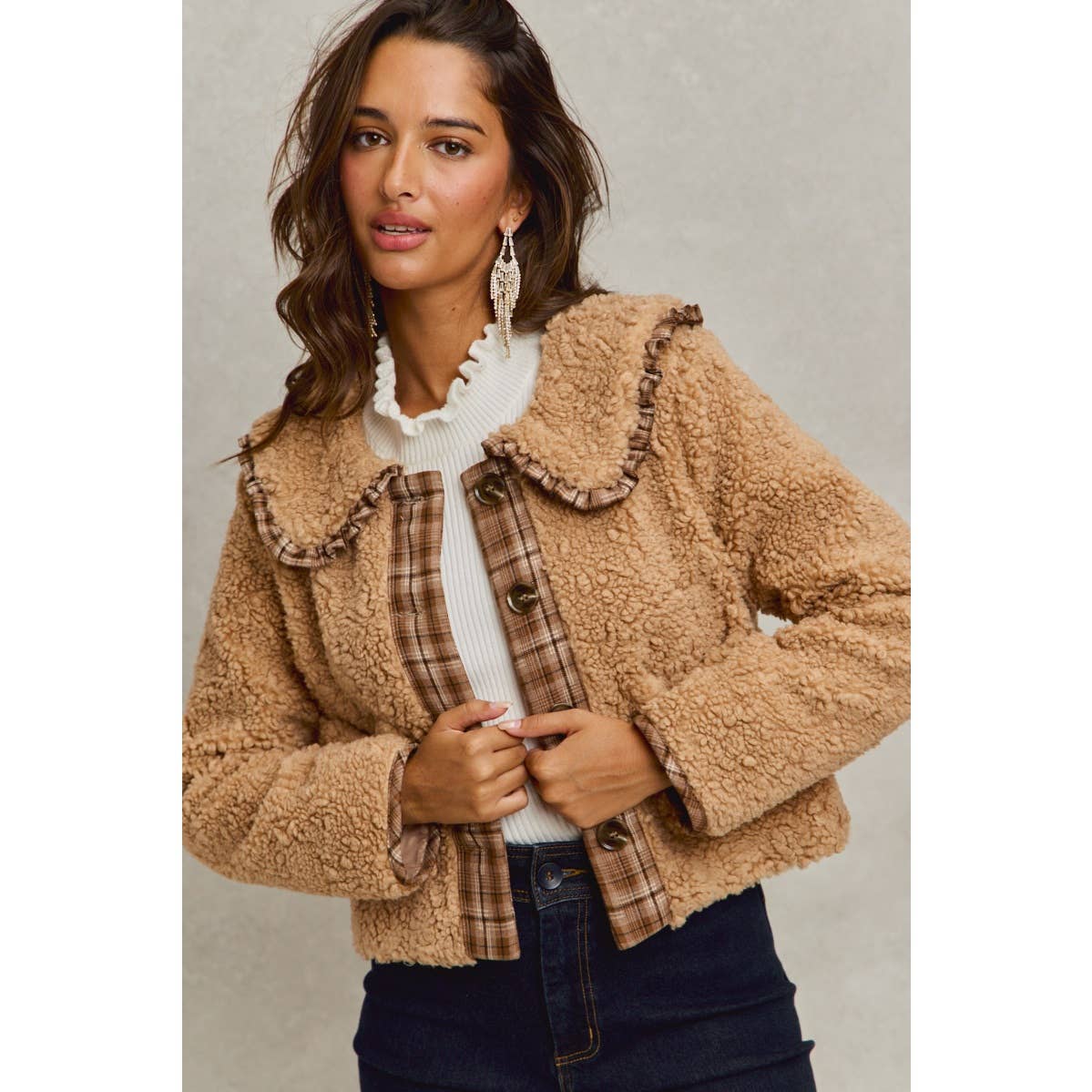 Taupe Sherpa Placket