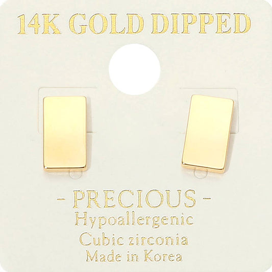 Gold Small Rectangular Stud