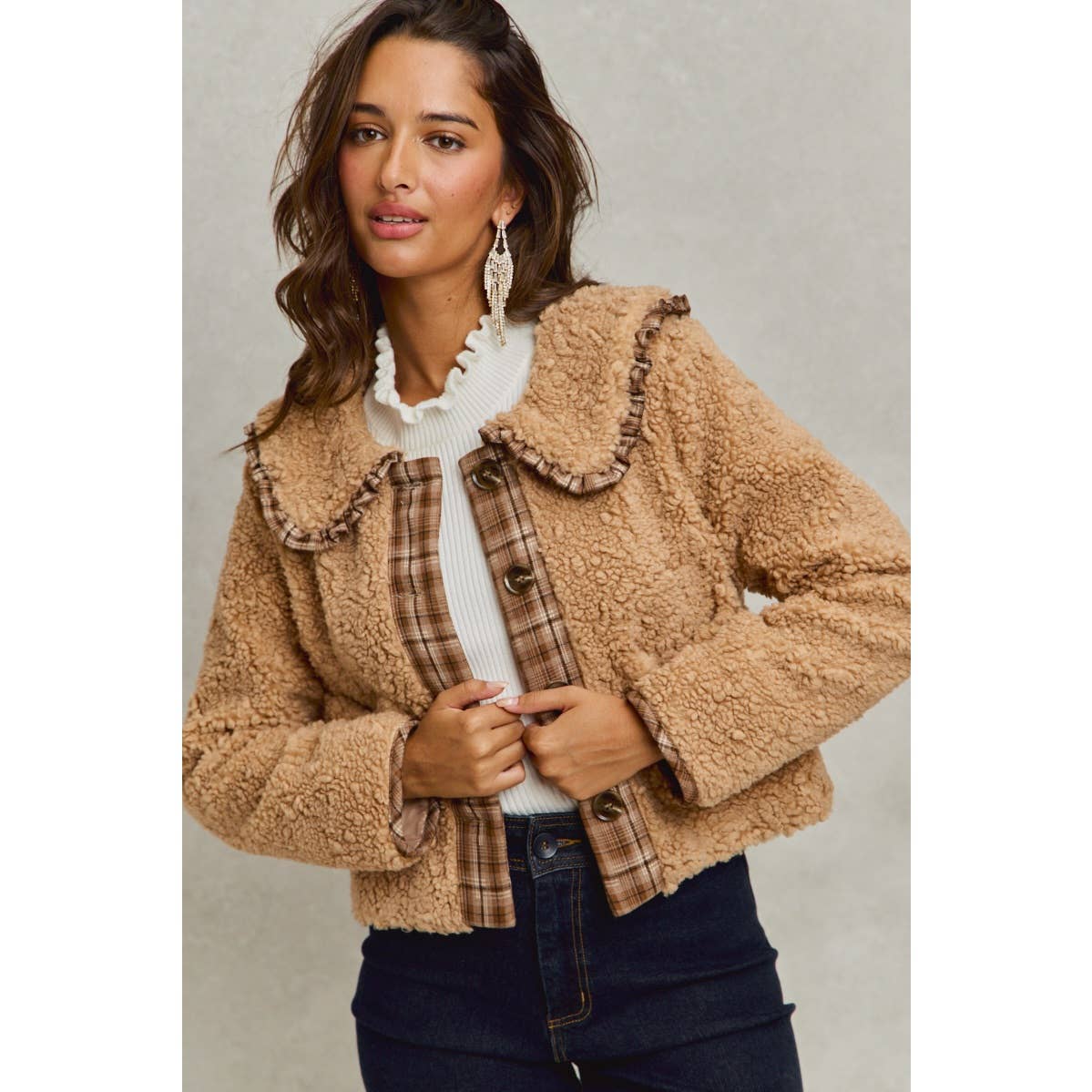 Taupe Sherpa Placket