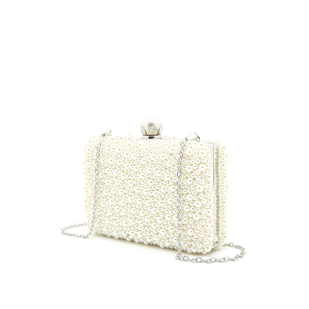 8177 Ivory pearl box design clutch bag