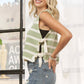 Sage Striped Knit Tank