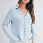 5221HK Button Front Cropped Knit Cardigan: Pink / Contemporary / S