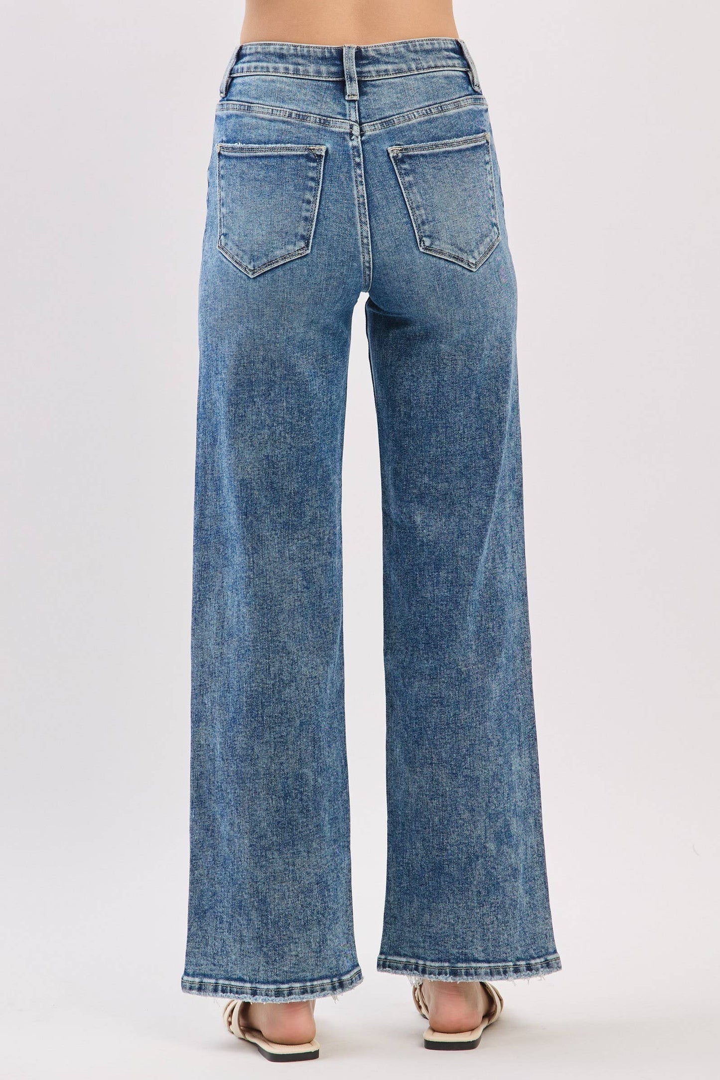 High Rise Slim Wide Jeans