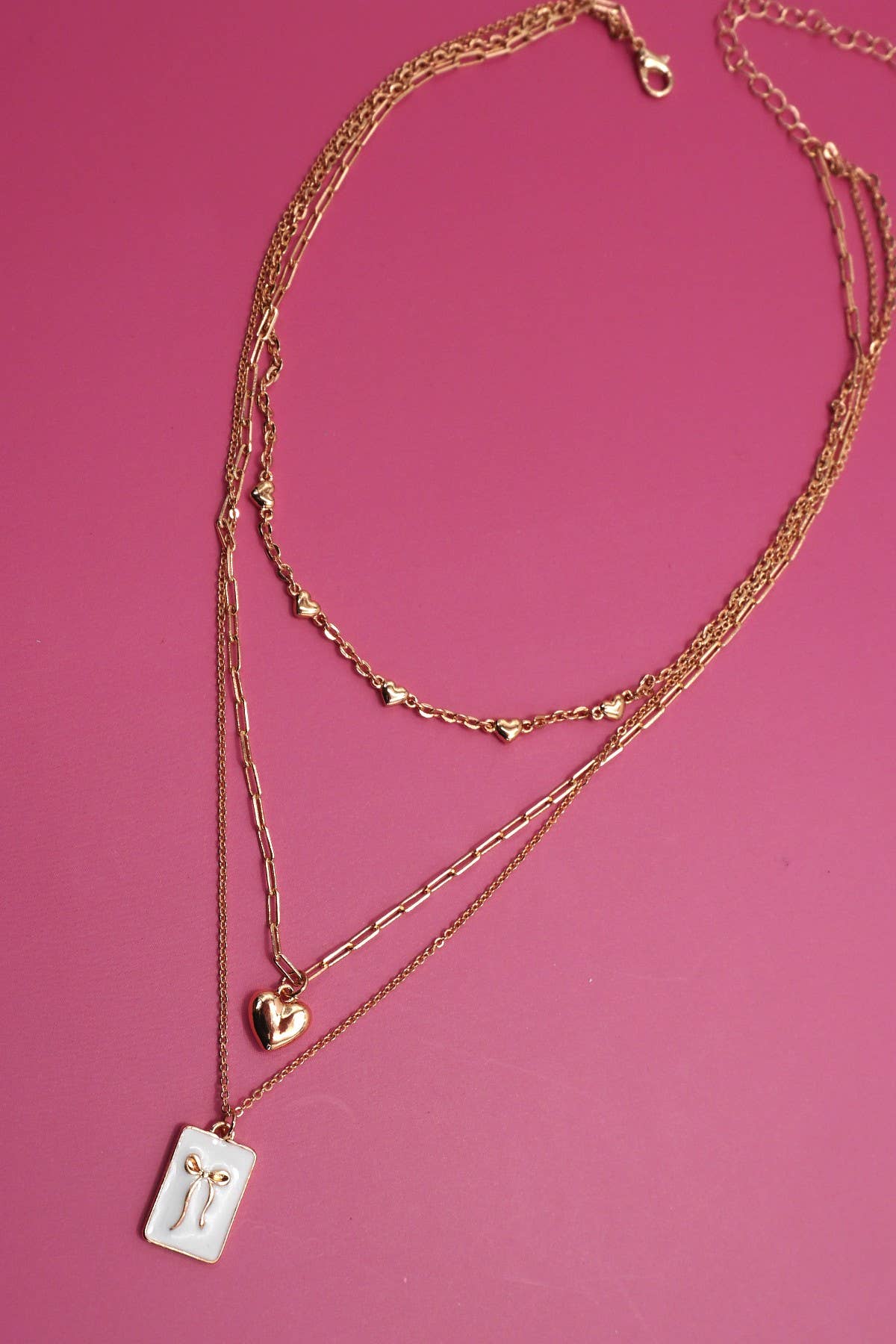 Square Bow Charm Necklace