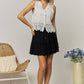 BOHO FLORAL CROCHET LACE VEST- LET4303: Beige / ONESIZE(6)