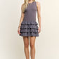 Grey Sleeveless Ruffle Mini