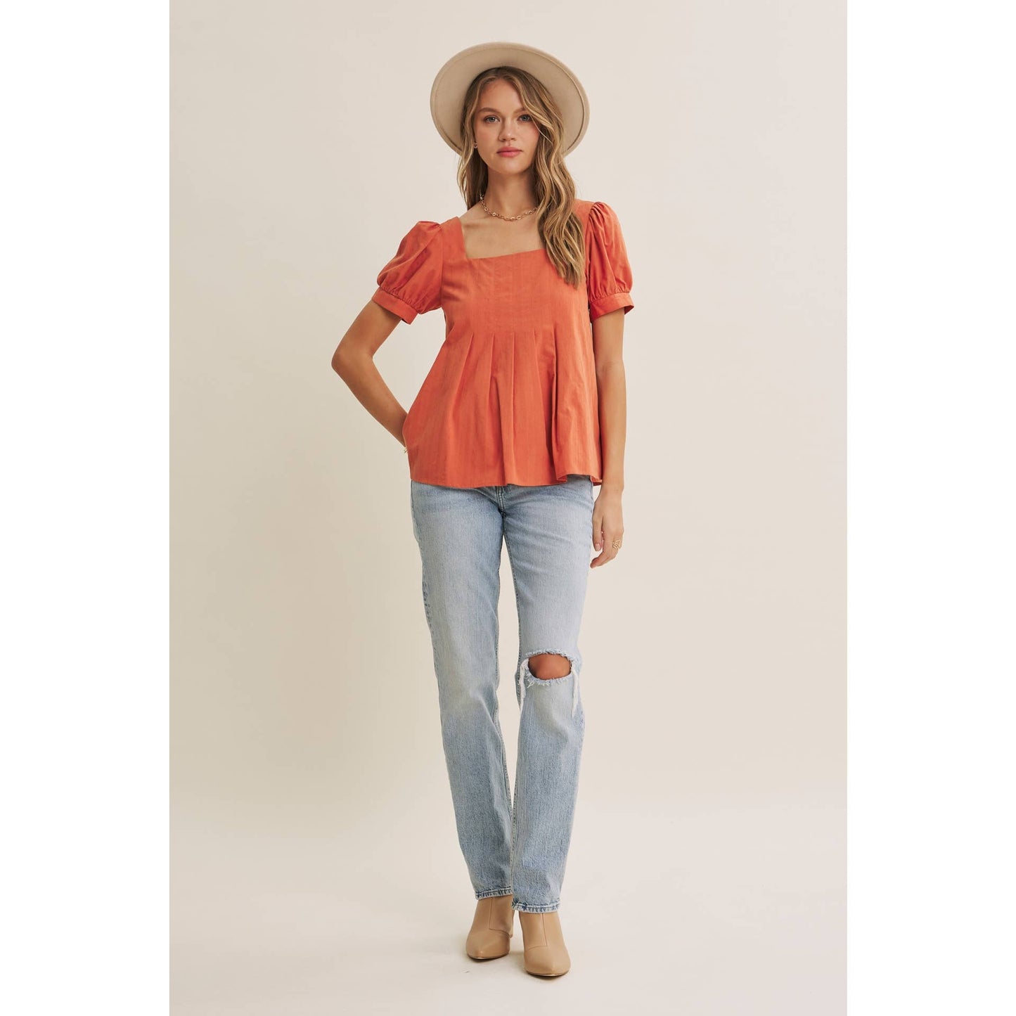 Cayenne Pleated Blouse