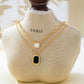 Layered Paperclip Chain Double Gemstone Necklace | 80N93798: GOLD