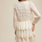 Ecru Tiered Scallop Mini Dress