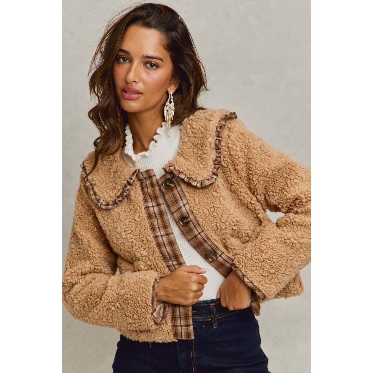 Taupe Sherpa Placket