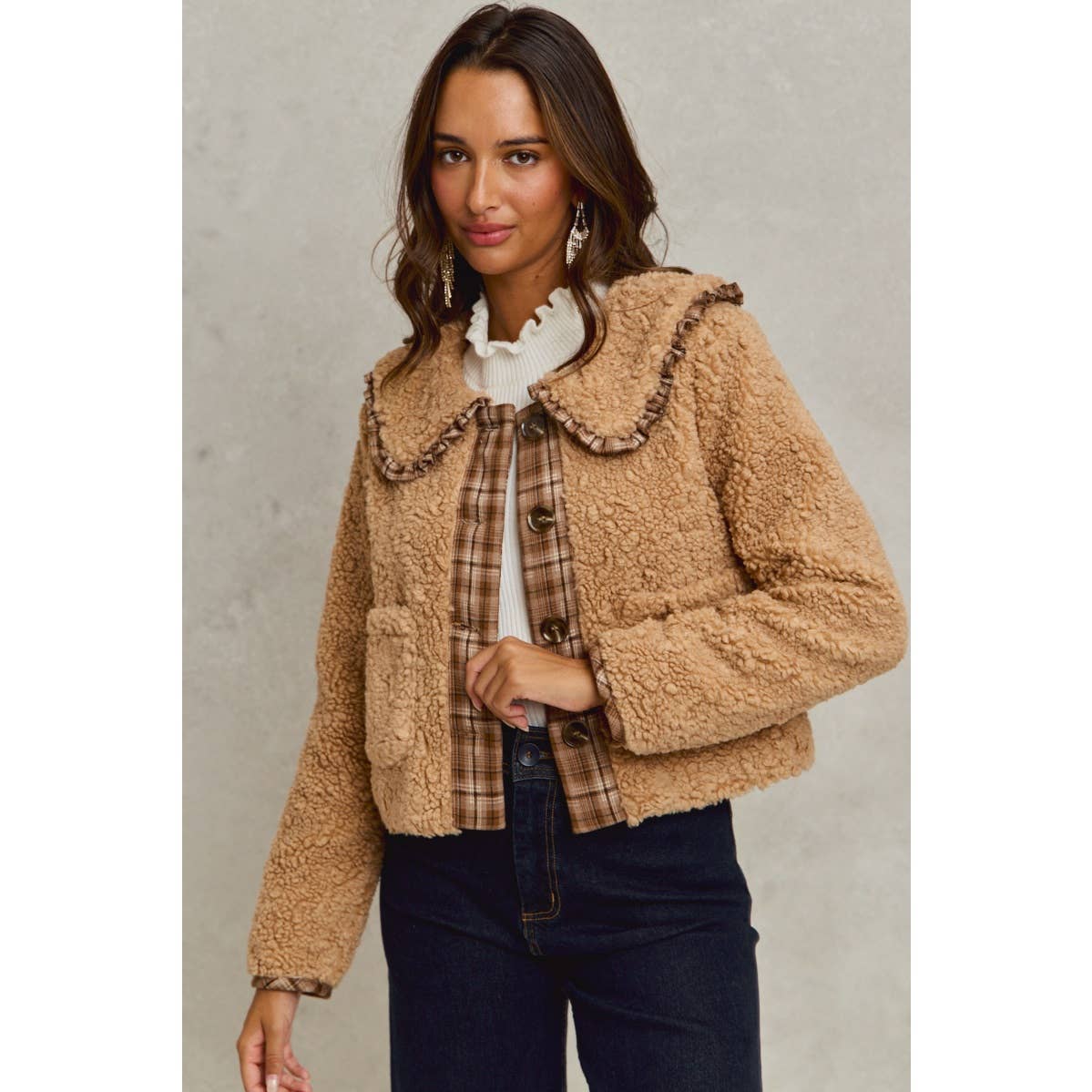 Taupe Sherpa Placket