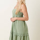 Sage Linen Pintuck Dress