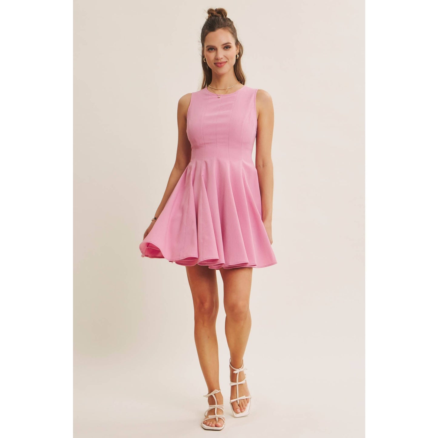 Orchid Pink Flare Mini Dress