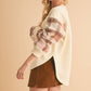 9103FK Malva Plaid Pullover Sweater: Slate Blue / Contemporary / S