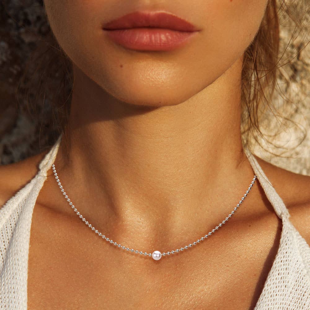 Silver Pearl Necklace
