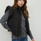 Black Flutter Bow Puffer Vest