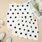 LAS Ribbed Trim Polka Dot Tank Split Mini Skort Set(S-4X): Pink / Missy / M