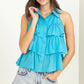 Button Ruffle Top