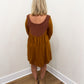 Textured Burnt Orange  Dress