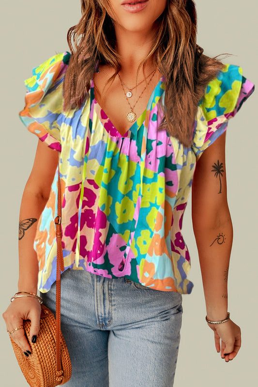 Multicolour Crinkled Blouse