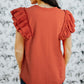 Orange Tiered Ruffled Shirt