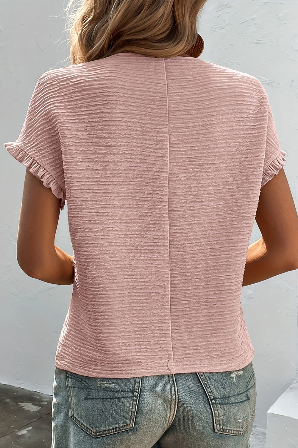 Light Pink Textured Blouse