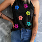 Black Sequin Flower Tank