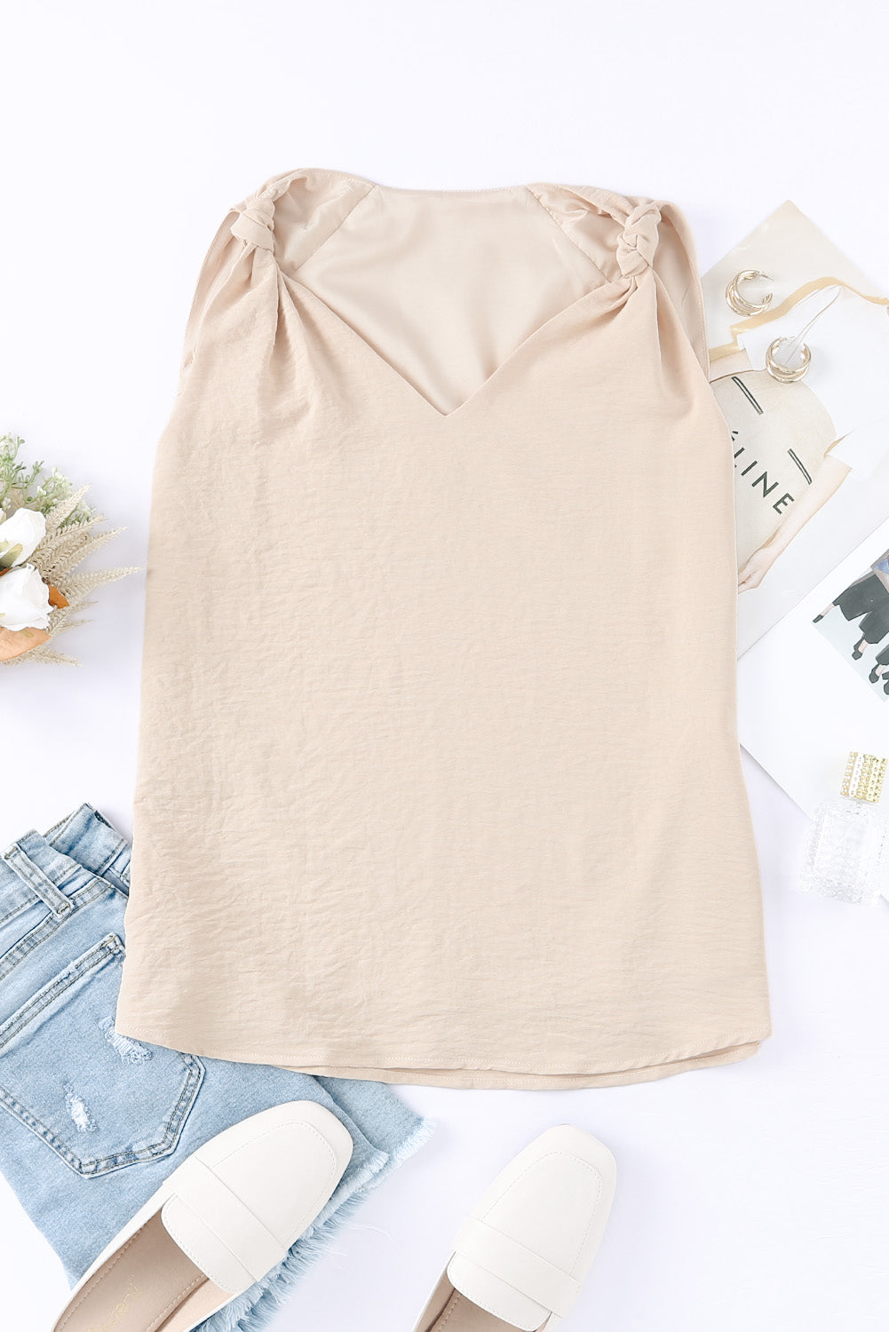 Apricot Knotted Tank
