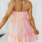 Pink Smocked Strapless Mini Dress