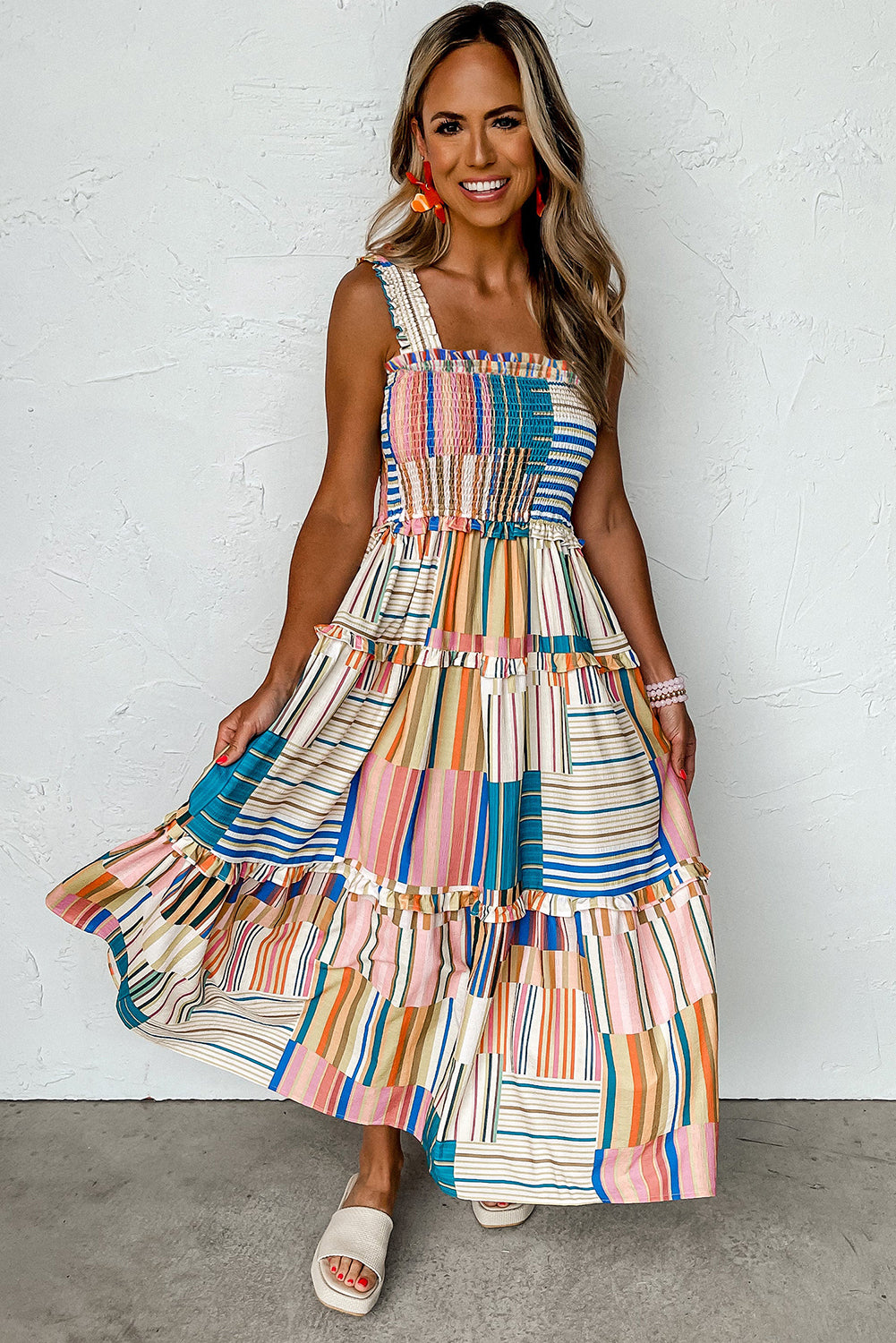 Mix Striped Maxi Dress
