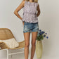 SLEEVELESS FLORAL SMOCKED BLOUSE - LET4355: LAVENDER / S-M-L(2-2-2)