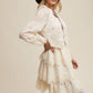 Ecru Tiered Scallop Mini Dress