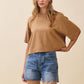 Camel Short Sleeve Sweater