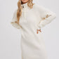 Cream Quarter-Zip Dress