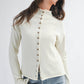 5221HK Button Front Cropped Knit Cardigan: Pink / Contemporary / S