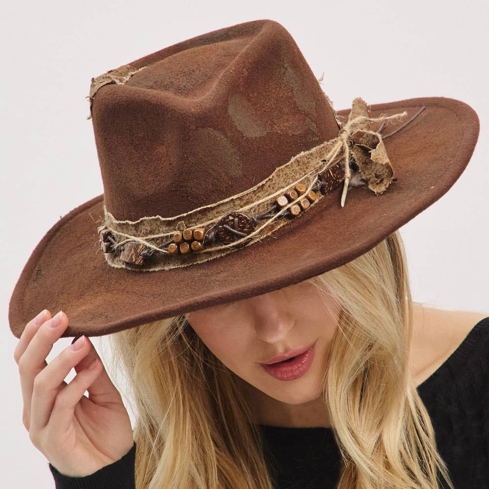 Feather Distressed Hat