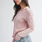 5221HK Button Front Cropped Knit Cardigan: Pink / Contemporary / M