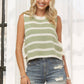 Sage Striped Knit Tank