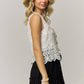 BOHO FLORAL CROCHET LACE VEST- LET4303: Beige / ONESIZE(6)