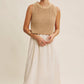 Latte Chunky Sweater Midi Dress